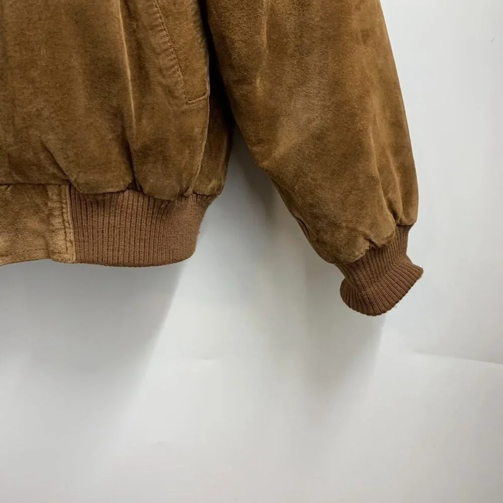 Norm Thompson Men's Vintage Suede Leather Zip Up Bomber Jacket Size‎ L